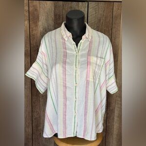 Madewell Loose Fit Striped Blouse Top Shirt